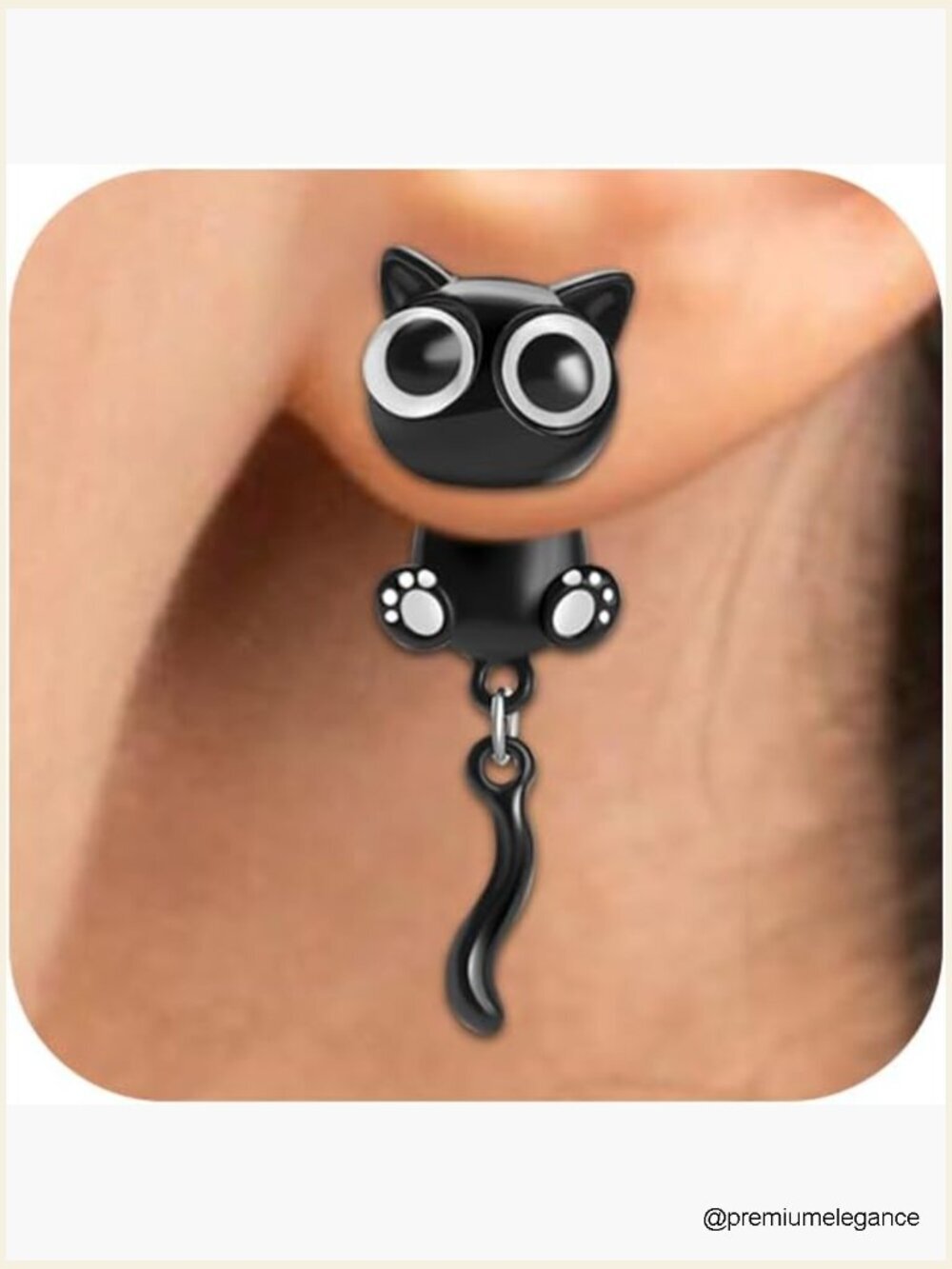 Cute Black Cat Stud Earrings Halloween Jewelry Gifts for Women